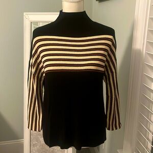 NWT Gimmicks black sweater w/ stripes, size S.
